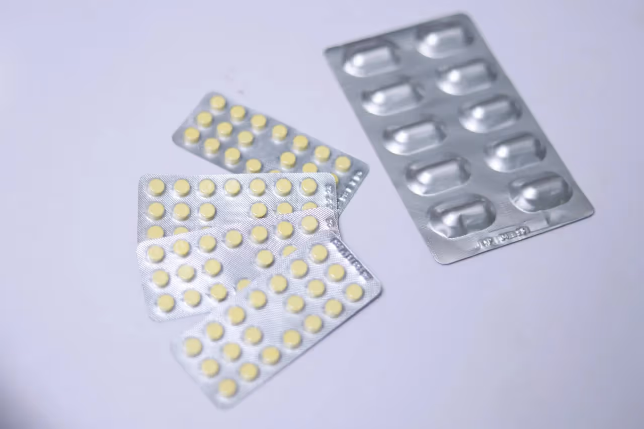 Different meds on a table.