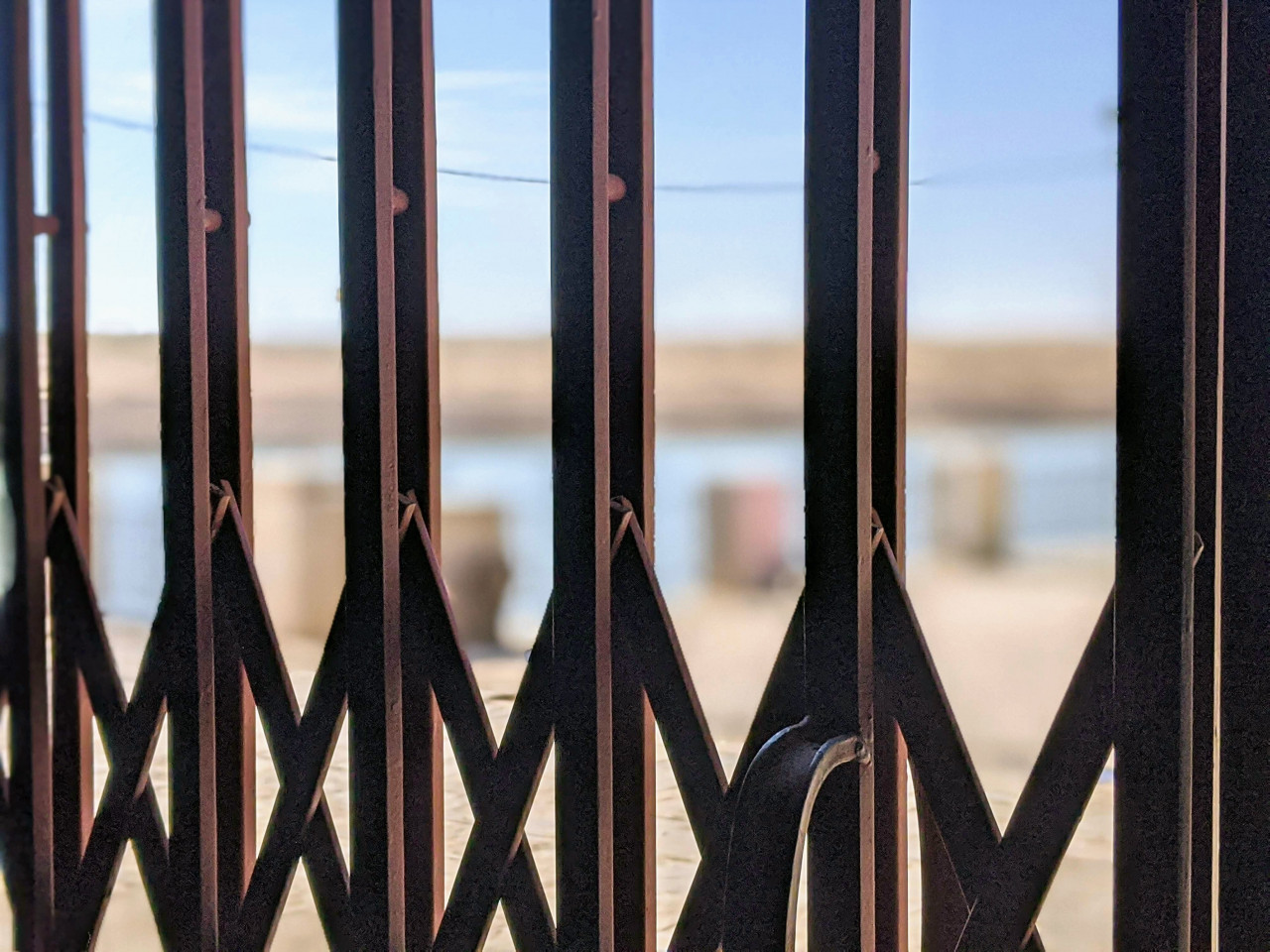 A gate to prevent movement.