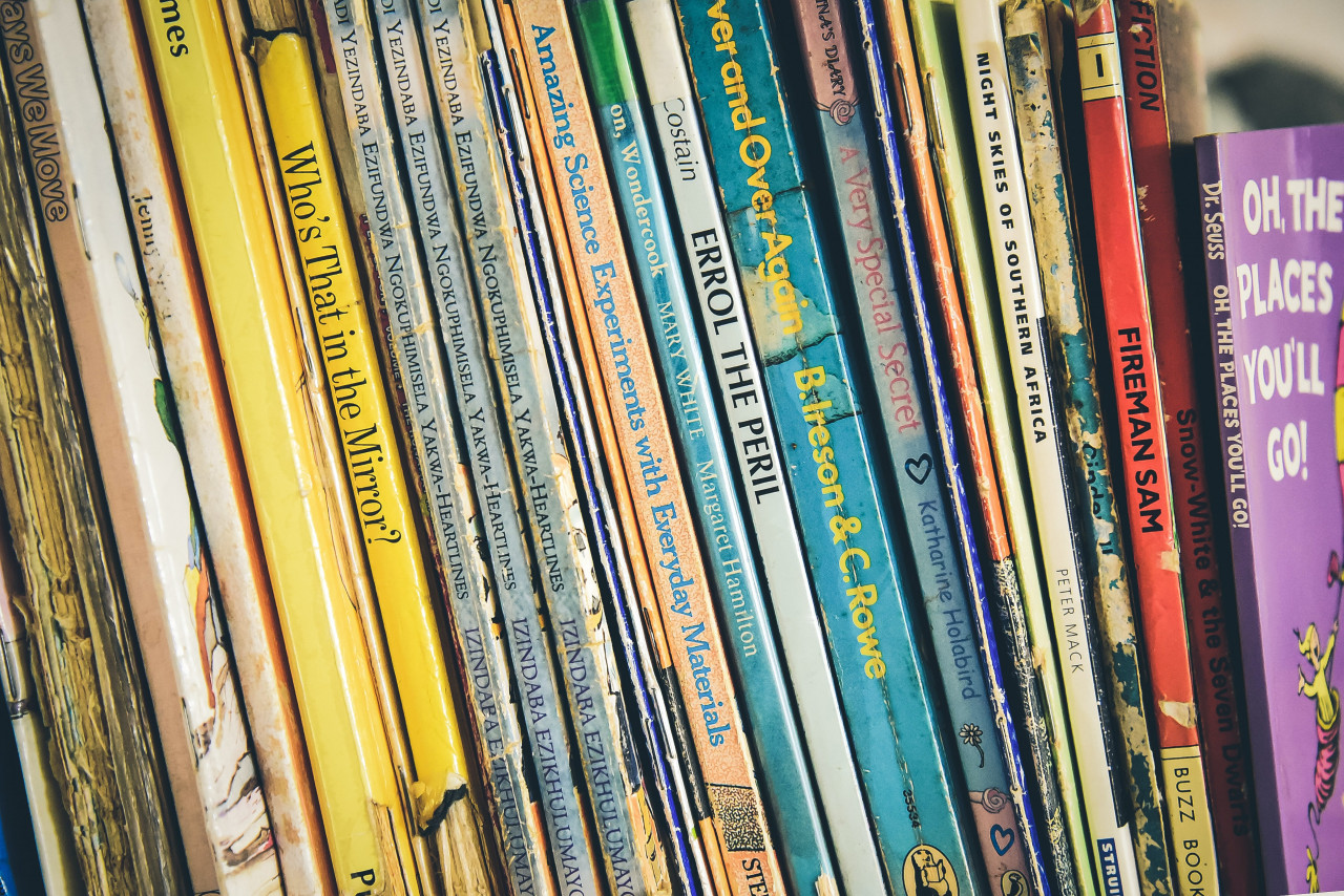 A shelf of books.