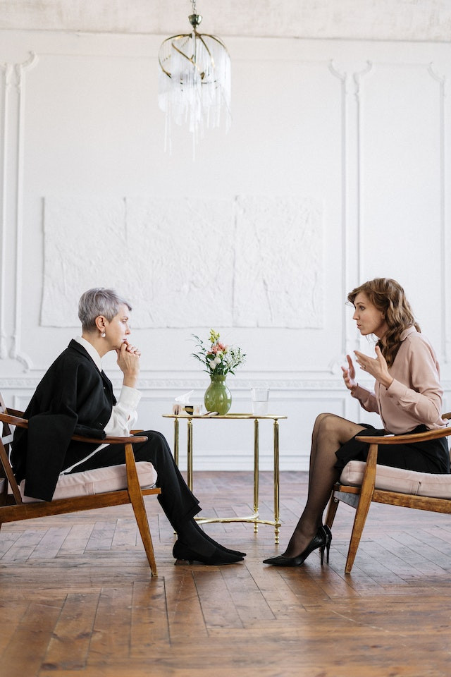 woman getting counseling