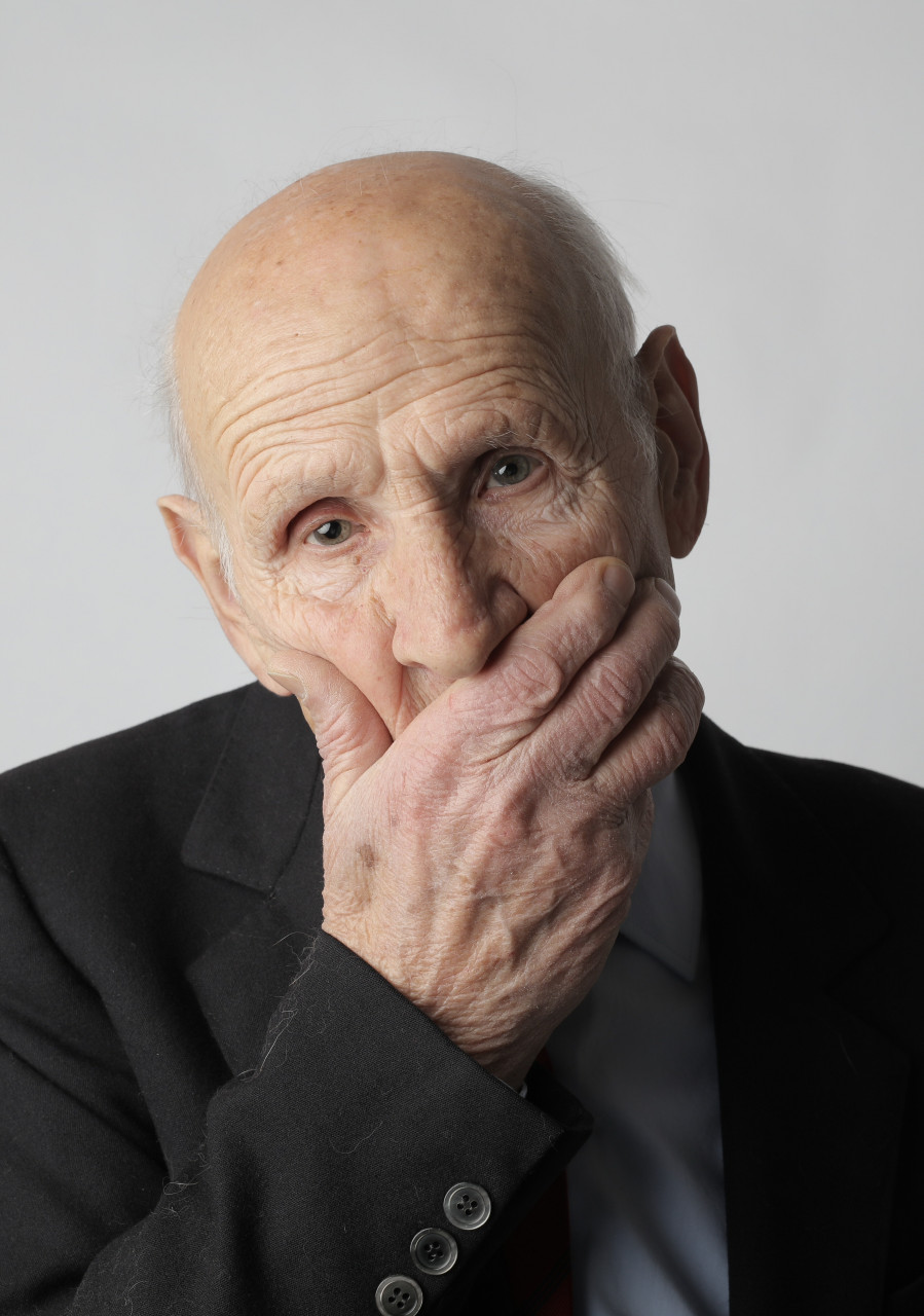 An old man with sad eyes.