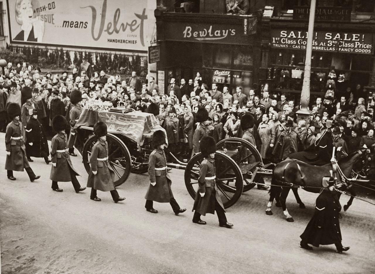 A military funeral procession.