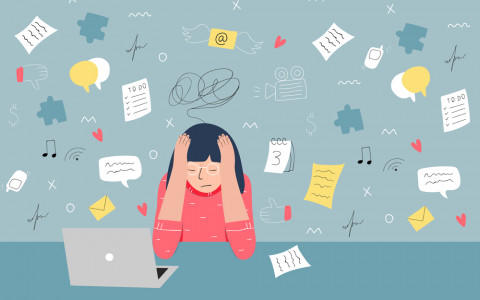 Person stressed about work