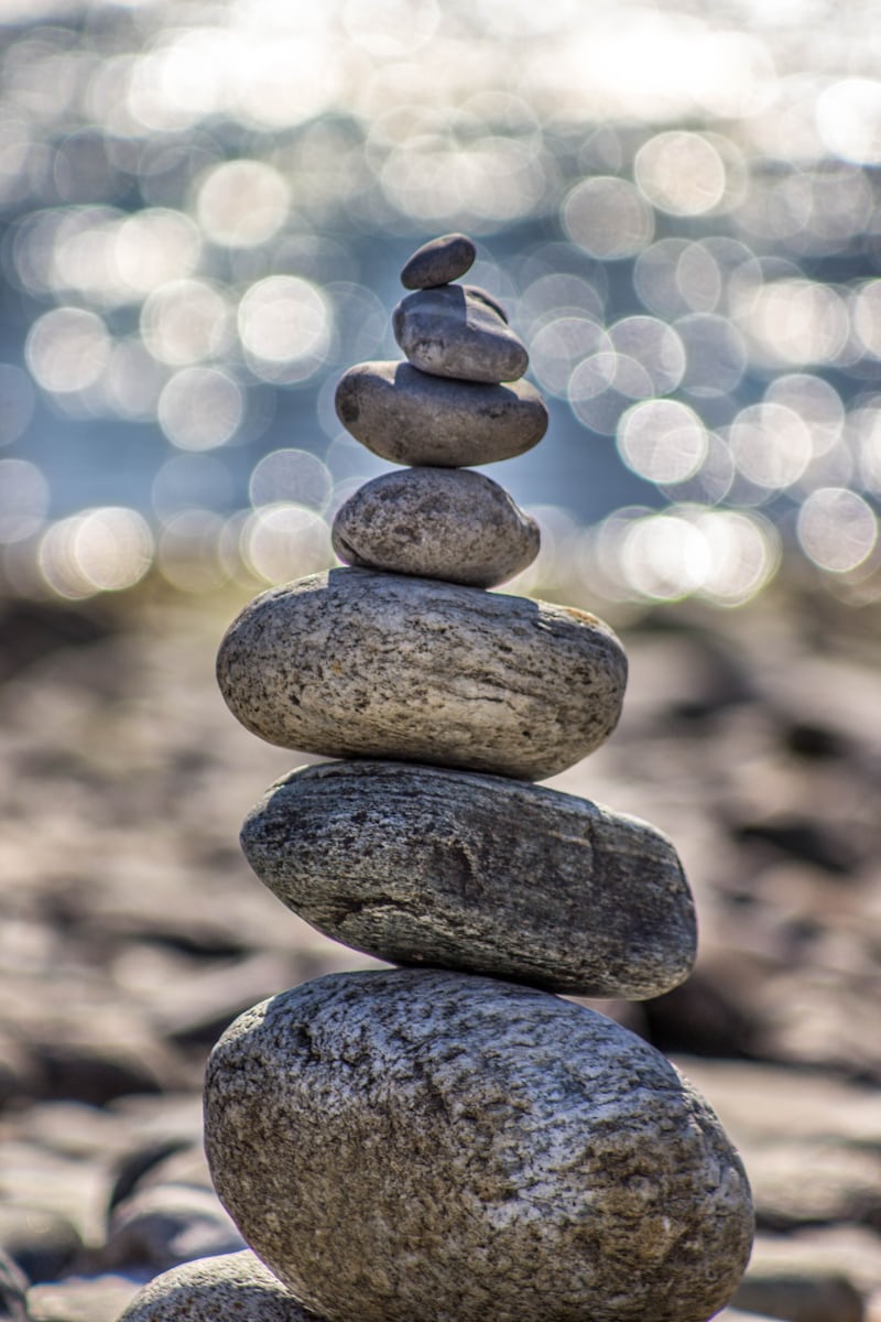 rocks stacked on top of each other