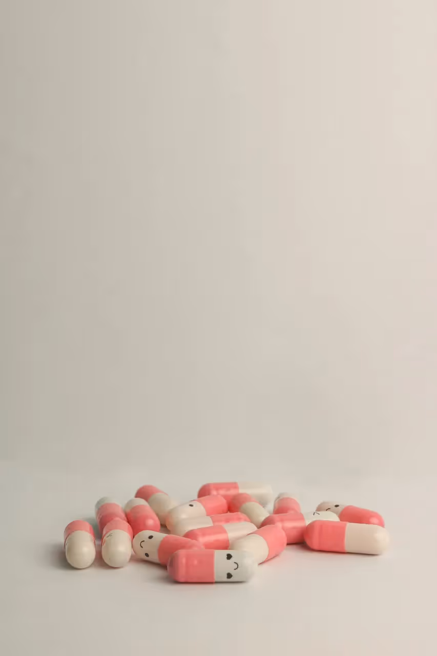 Pink and white pills