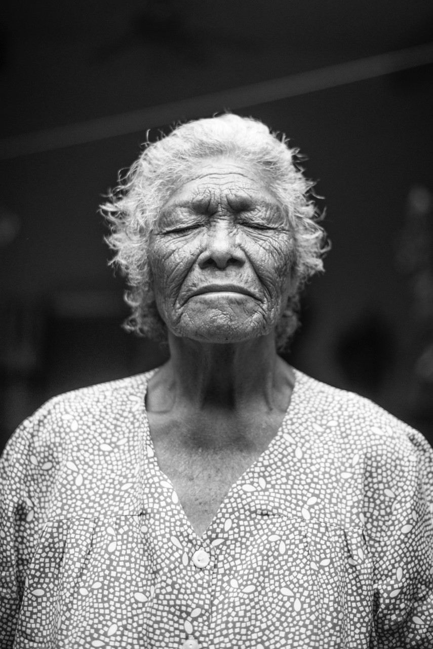 A grandma reliving past memories.