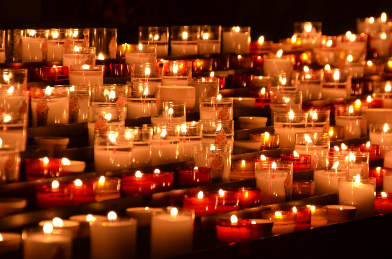 A candle memorial service.