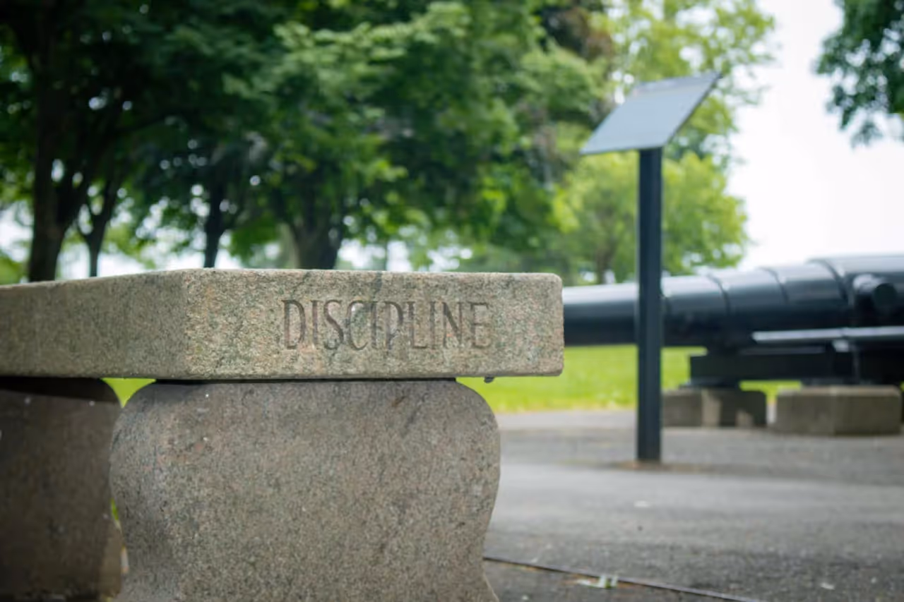 the word discipline etched in stone