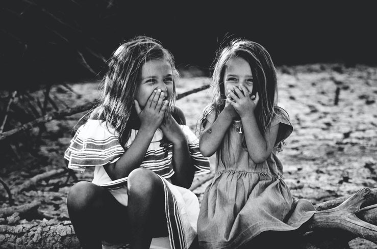 the young children playing together