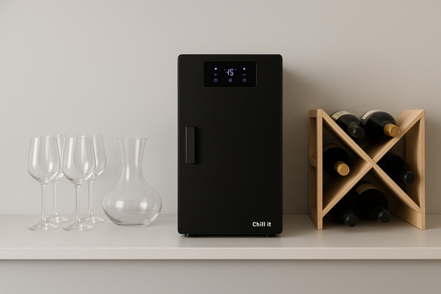 Máquina Chill It Wine instalada en un restaurante junto a la cava de vinos