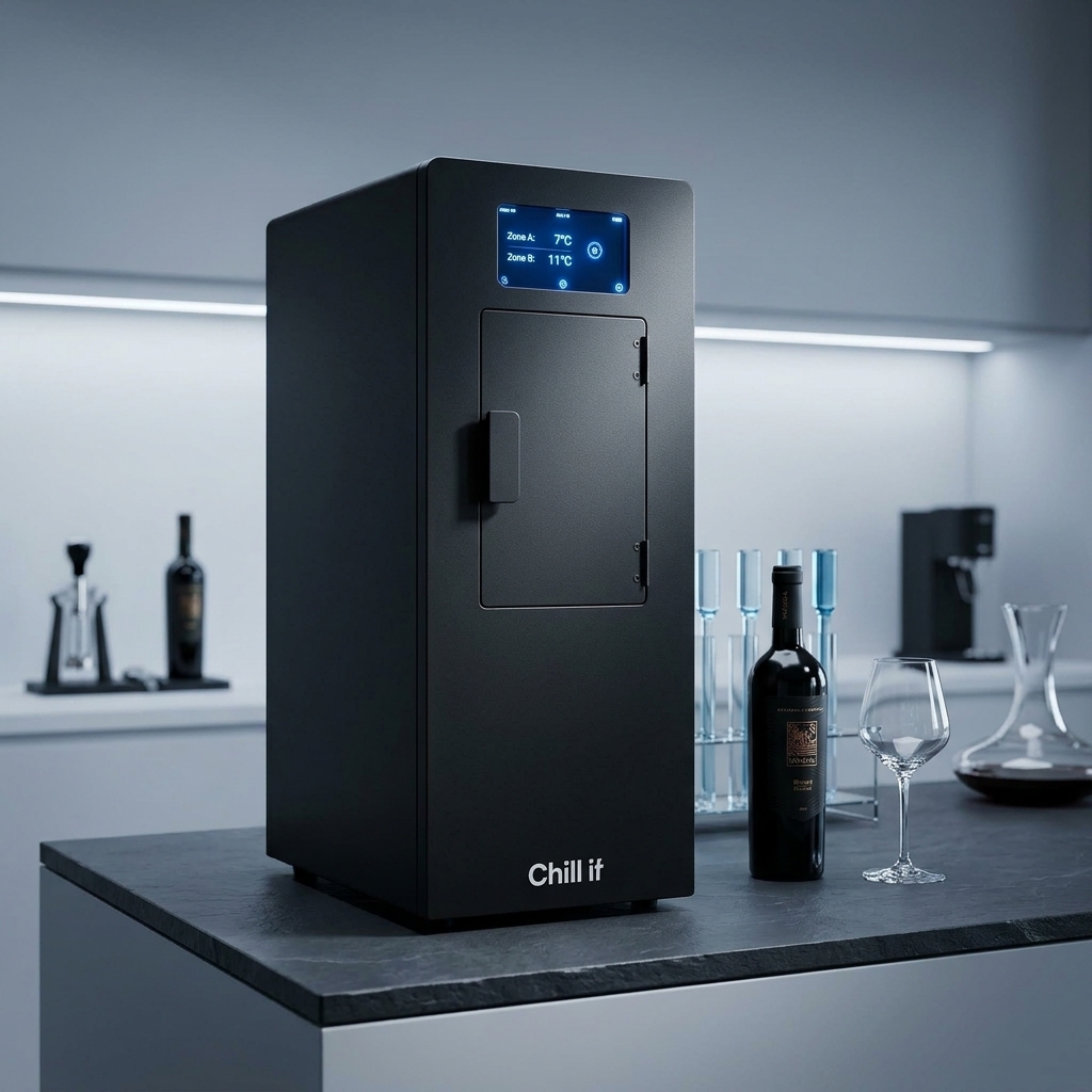 Máquina Chill It Wine instalada en un restaurante junto a la cava de vinos