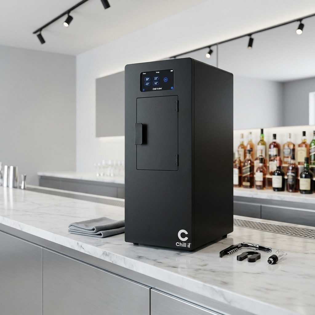 Máquina Chill It Wine instalada en un restaurante junto a la cava de vinos