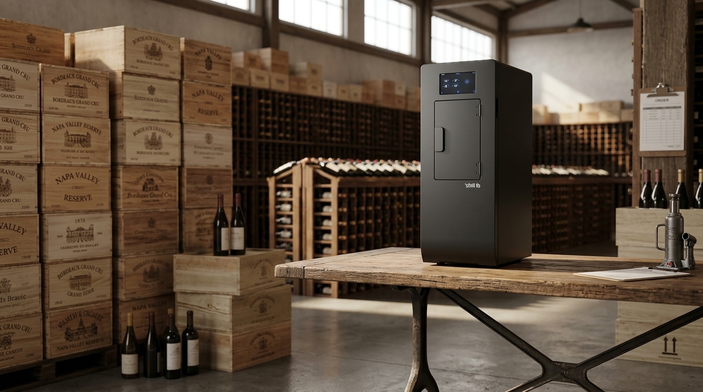 Máquina Chill It Wine instalada en un restaurante junto a la cava de vinos