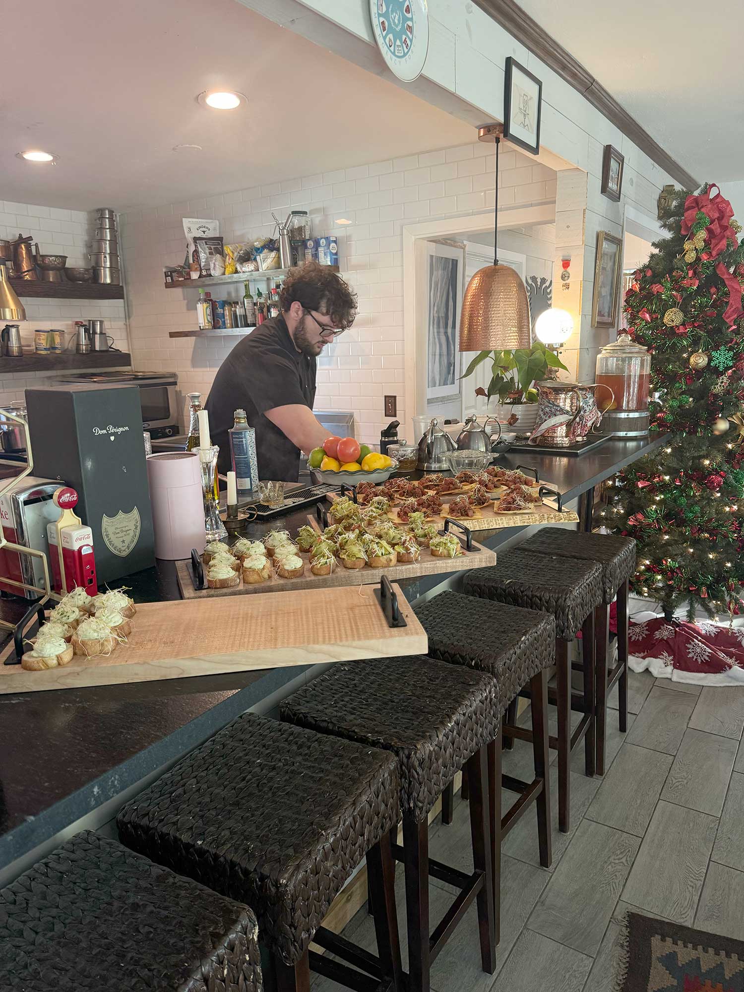 The THS Christmas party features an innovative farm-to-table menu from the Chef's House in Roanoke, Texas.