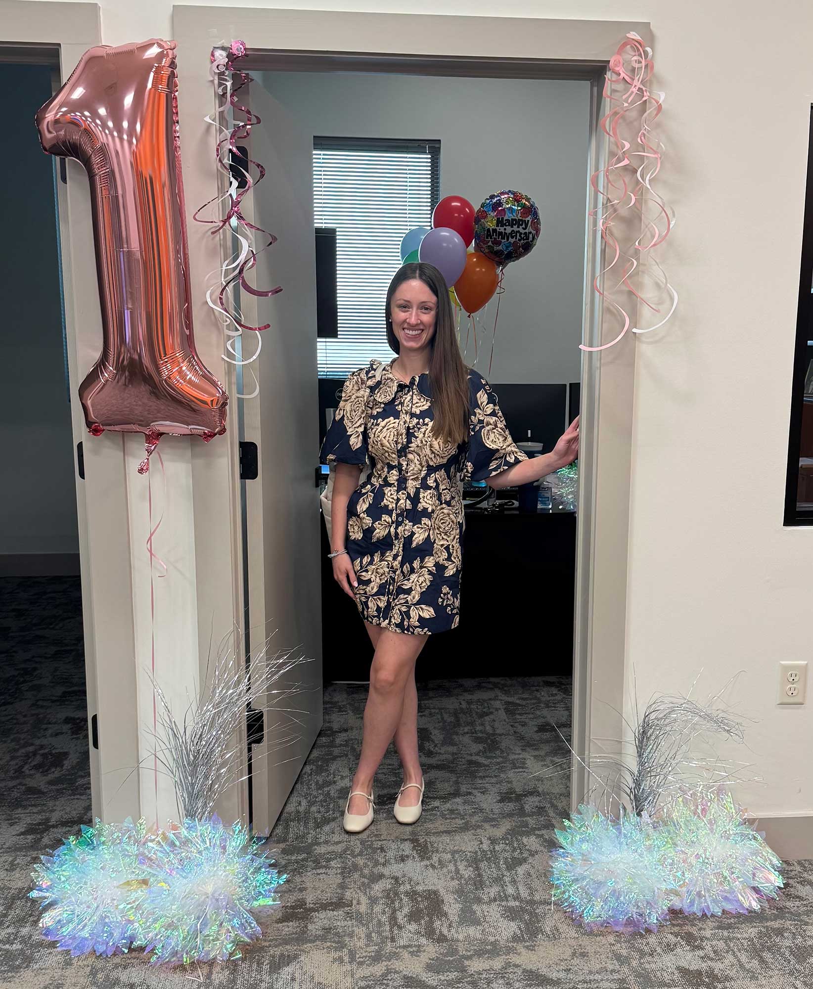 Maddie Hampton, THS executive administrative assistant, celebrates her one-year anniversary April 14.