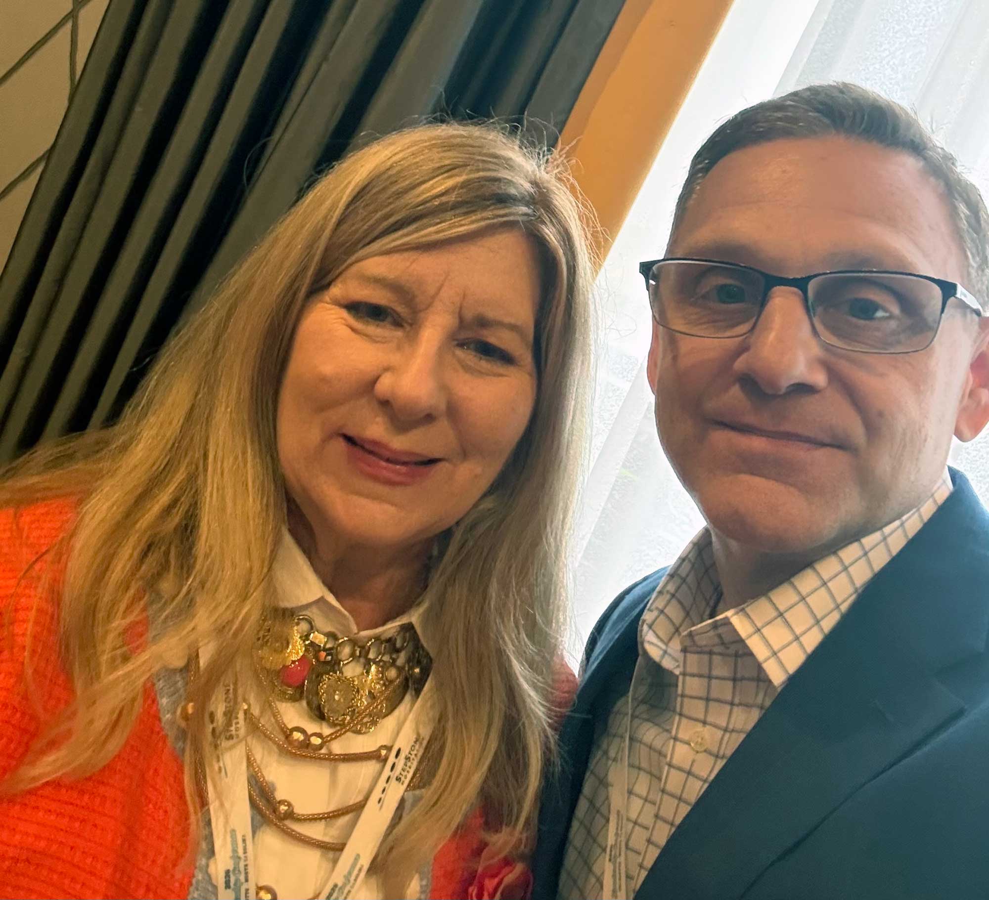 Dana Foley-Taylor speaks with Michael Broadhurst, Stepstone Hospitality COO, during the conference.