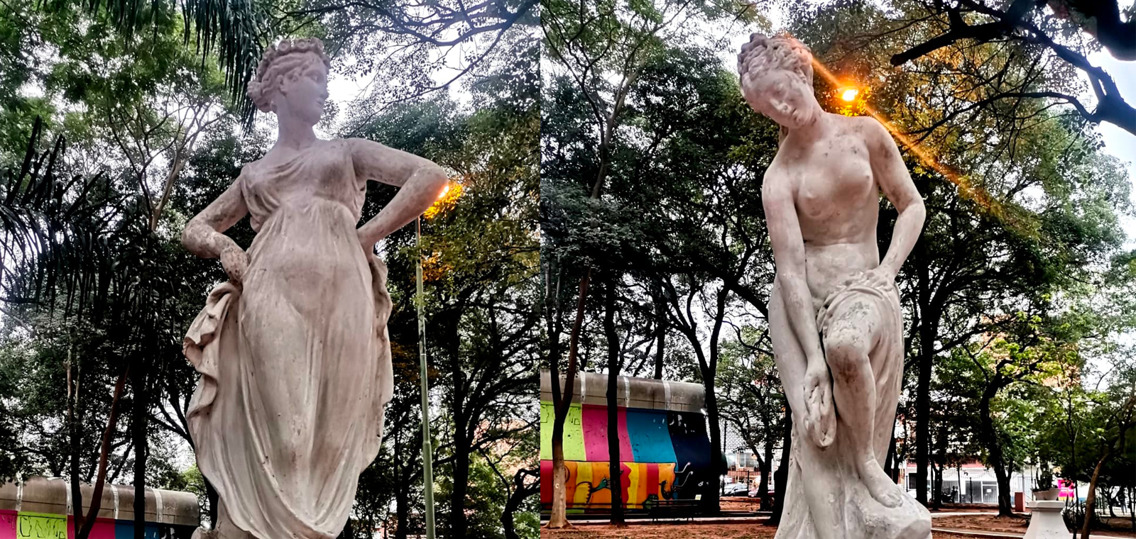 La Venus de Allegrain escondida en la Plaza Uruguaya