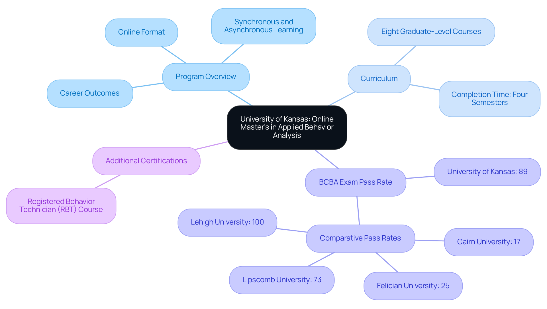 The center represents the main program, with branches showing important aspects like curriculum, success rates, and further certification options. Each branch leads to more detailed information, providing a comprehensive view of what the program offers.
