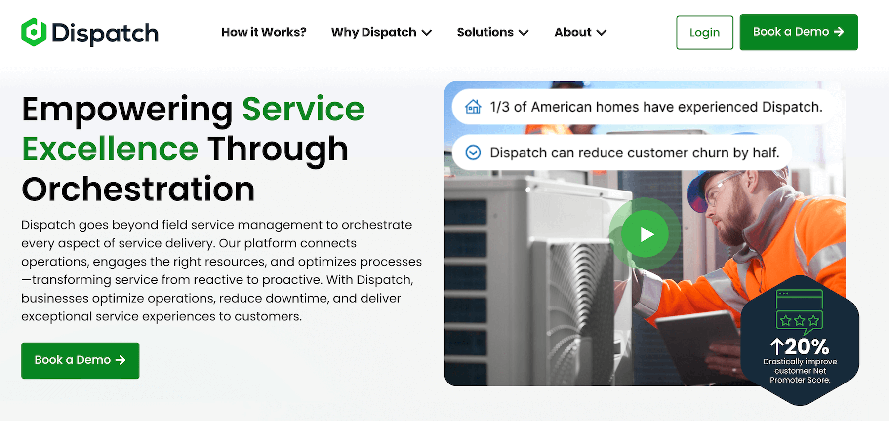 Dispatch Technologies homepage: Empowering Service Excellence Through Orchestration