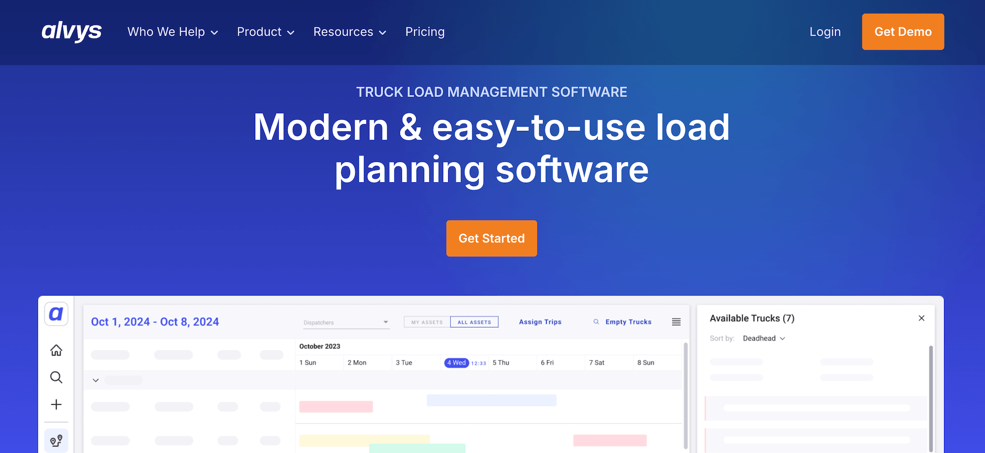 Alvys homepage: Modern & easy-to-use load planning software