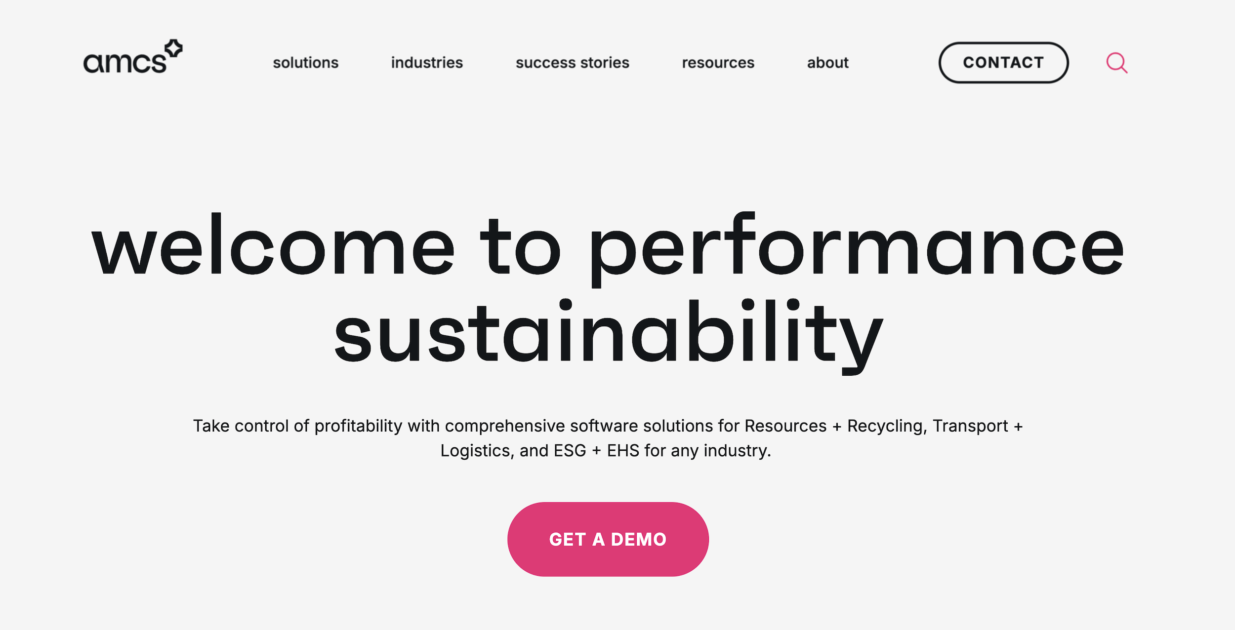AMCS Group homepage: Welcome to performance sustainability