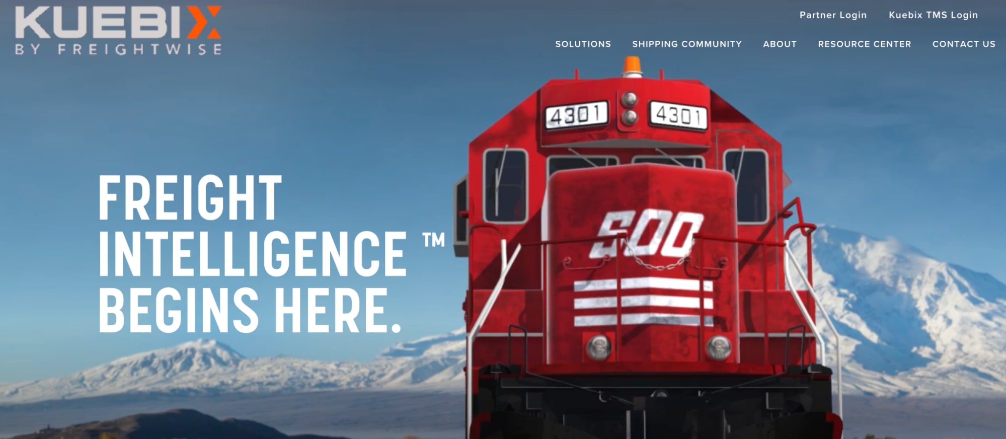 Kuebix homepage: Freight Intelligence Begins Here
