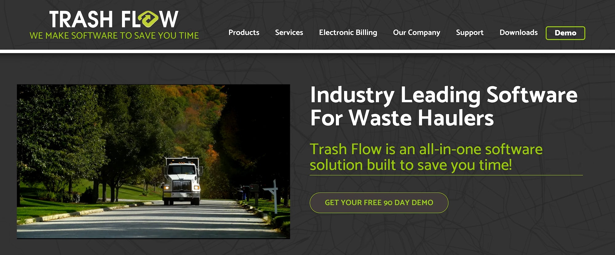 Trash Flow homepage: Industry Leading Software for Waste Haulers