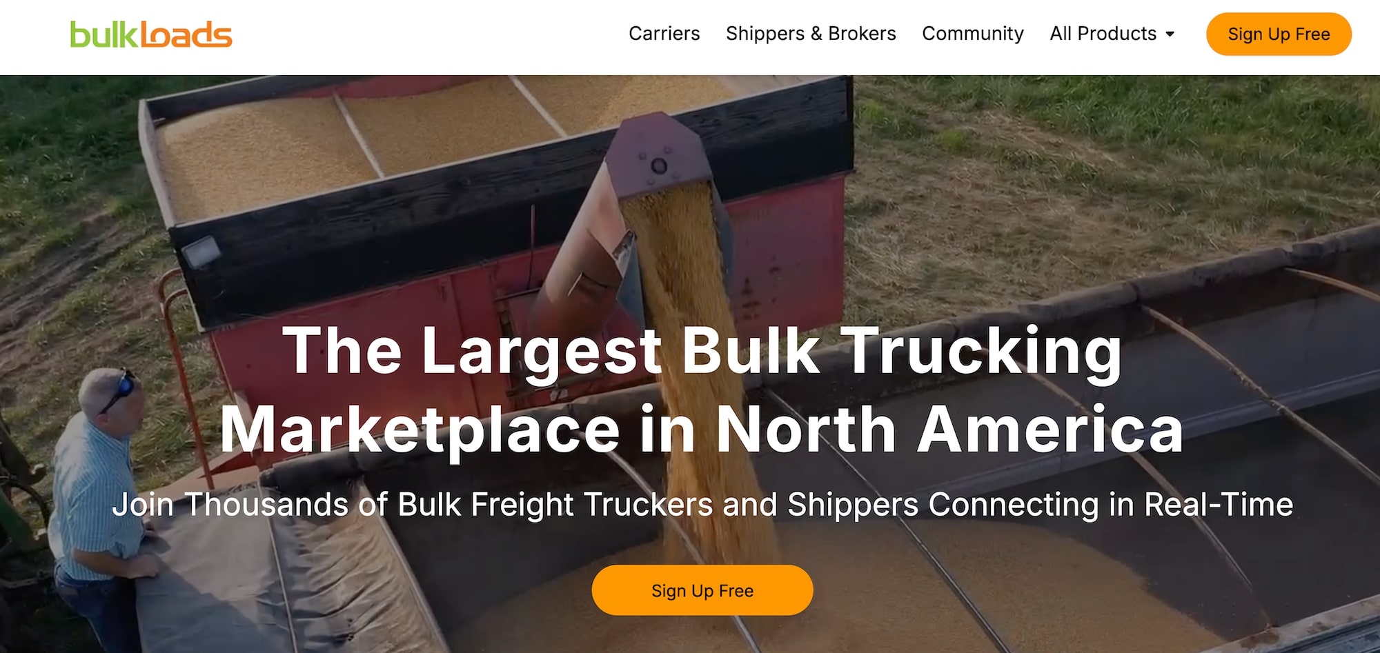 BulkLoads homepage: The Largest Bulk Trucking Marketplace in North America