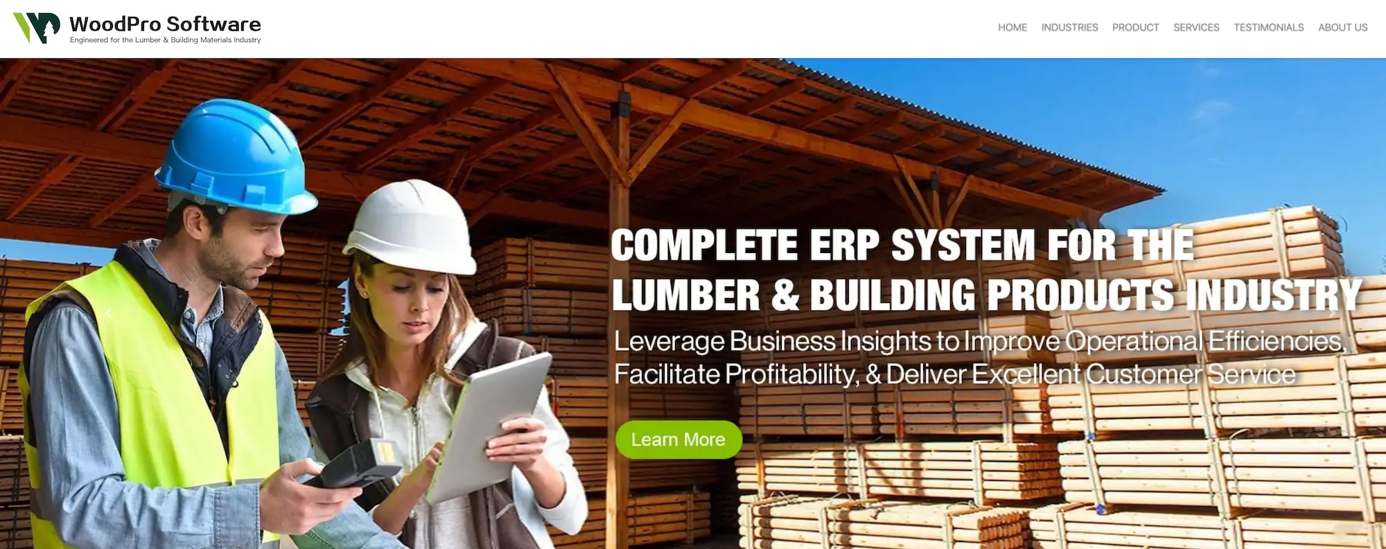 WoodPro Software homepage: Complete ERP System for the Lumber & Building Products Industry