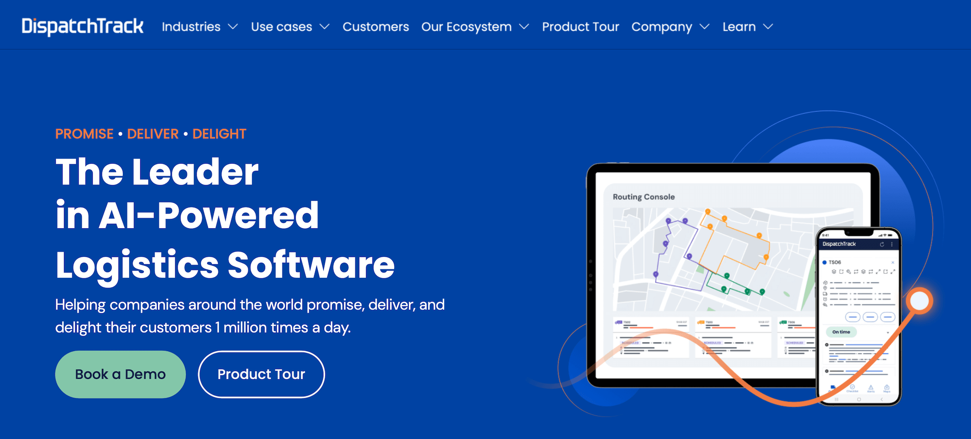 DispatchTrack homepage: The Leader in AI-Powered Logistics Software