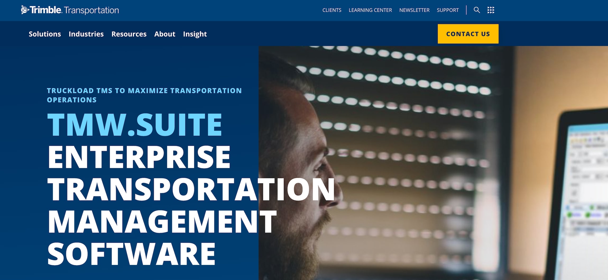 Trimble Transportation homepage: Enterprise Transportation Management Software