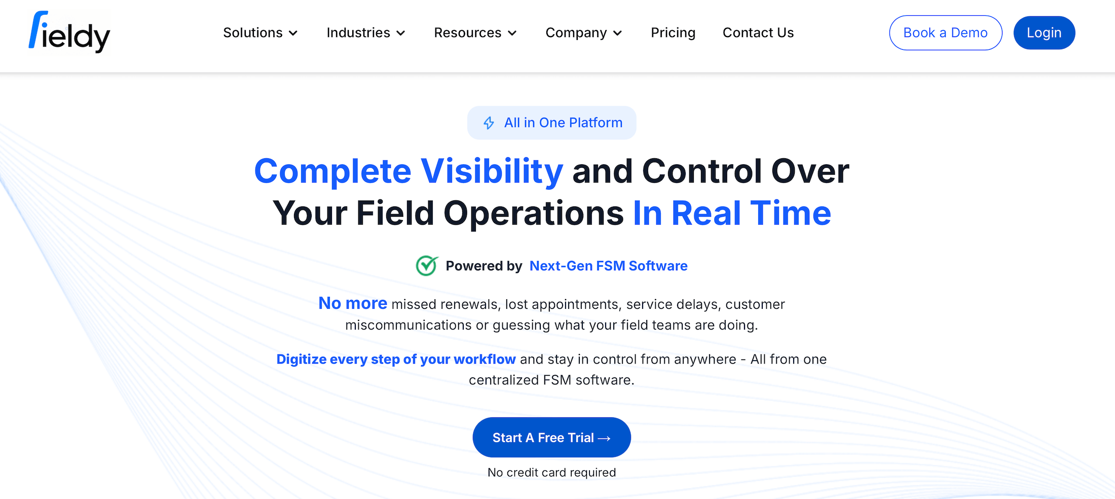 Fieldy homepage: Complete Visibility and Control Over Your Field Operations