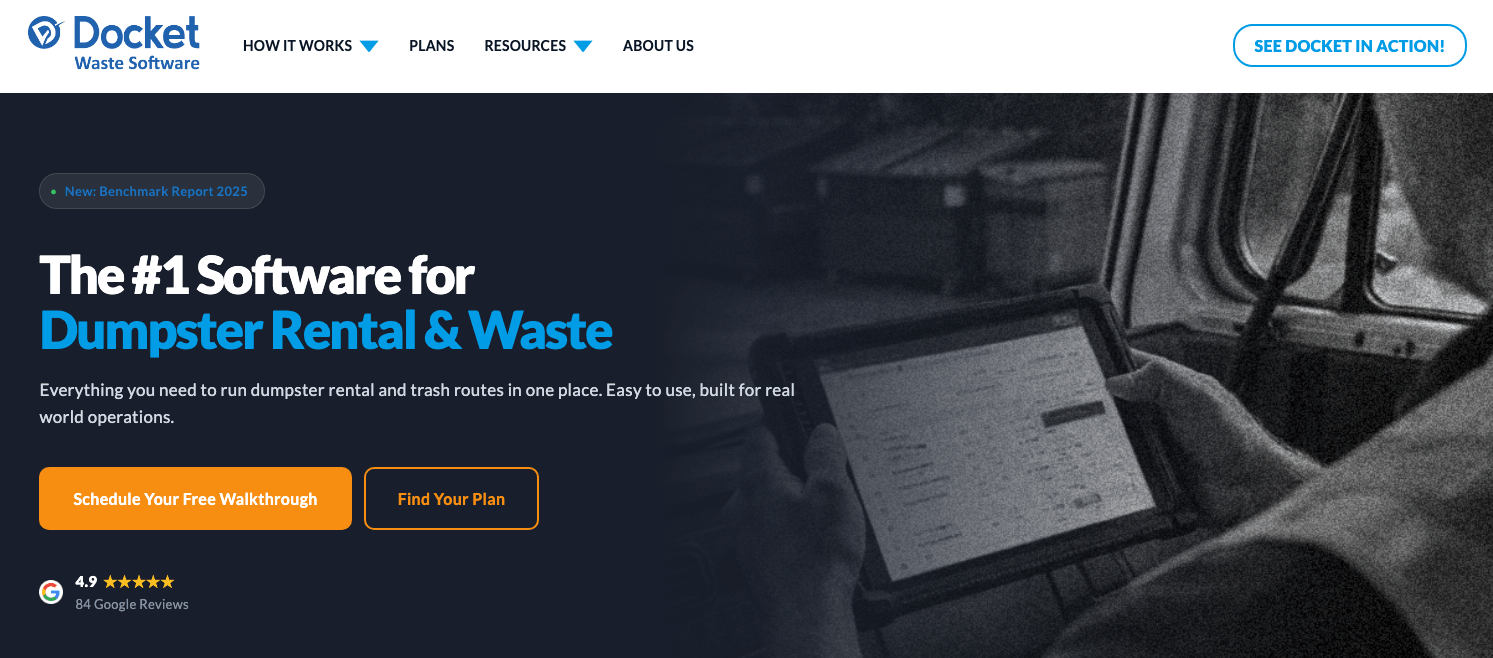 Docket homepage: The #1 Software for Dumpster Rental and Waste