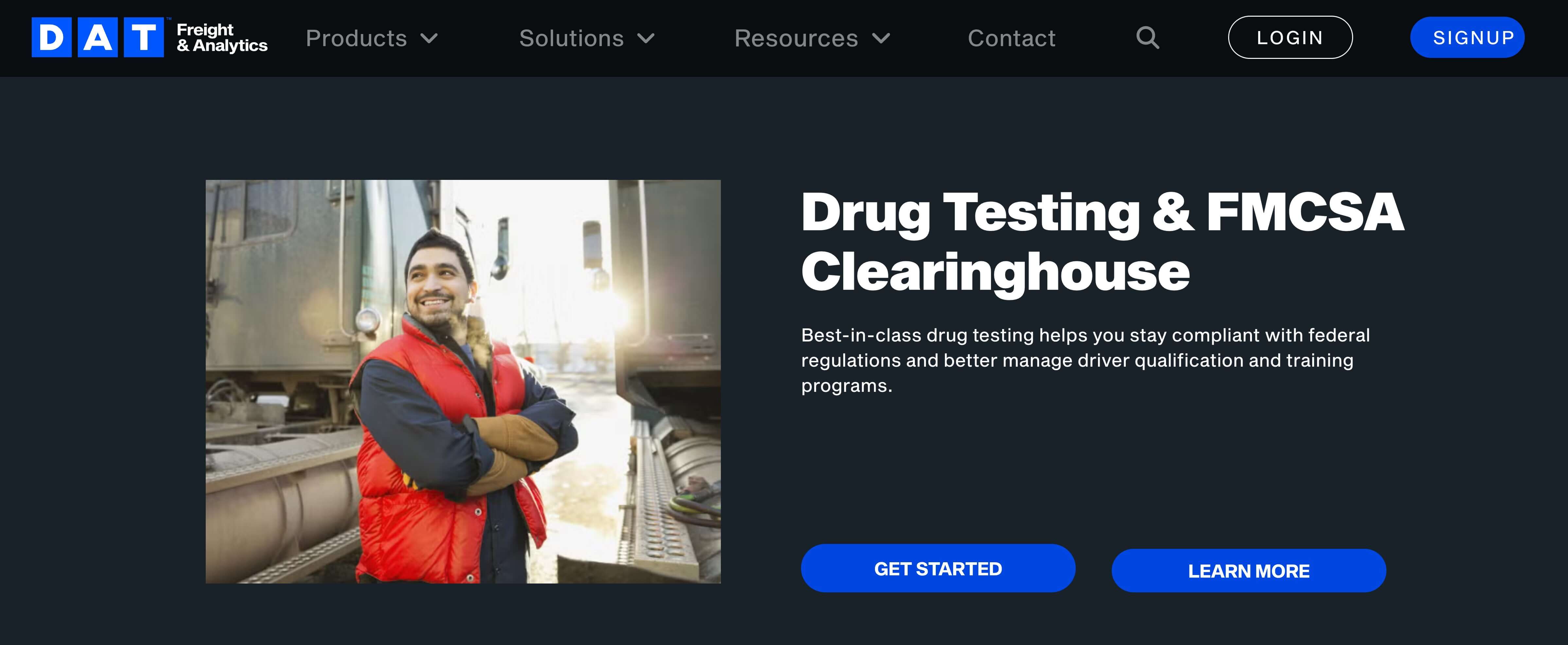DAT CleanFleet homepage: Drug Testing & FMCS Clearinghouse