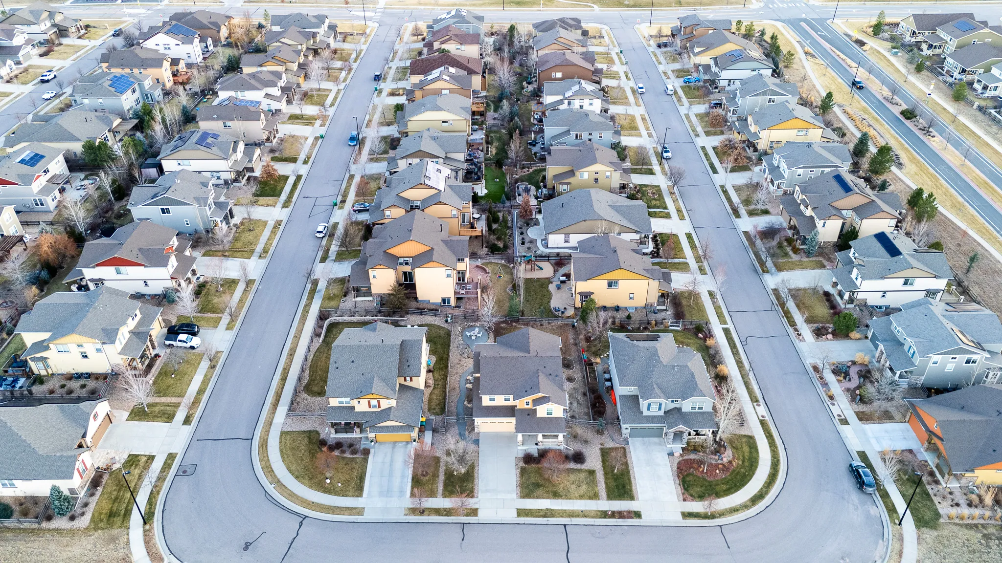 Aerial view of Colorado new construction subdivision - Construction Defect Litigation