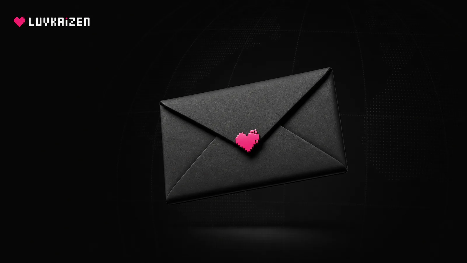 Contact LuvKaizen Web3 marketing agency - 3D envelope inviting your message