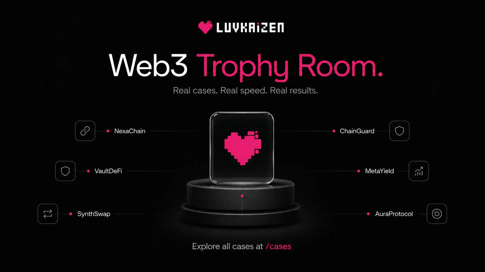 LuvKaizen Web3 case studies trophy room - real crypto marketing results
