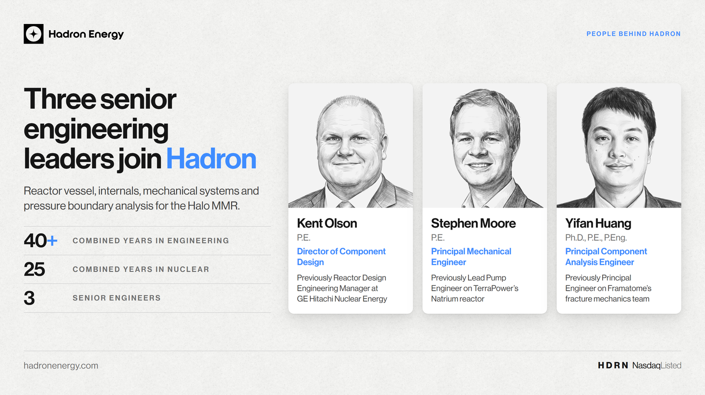 Three senior engineering leaders join Hadron Energy