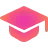 Colorful graduation cap icon symbolizing education and achievement.