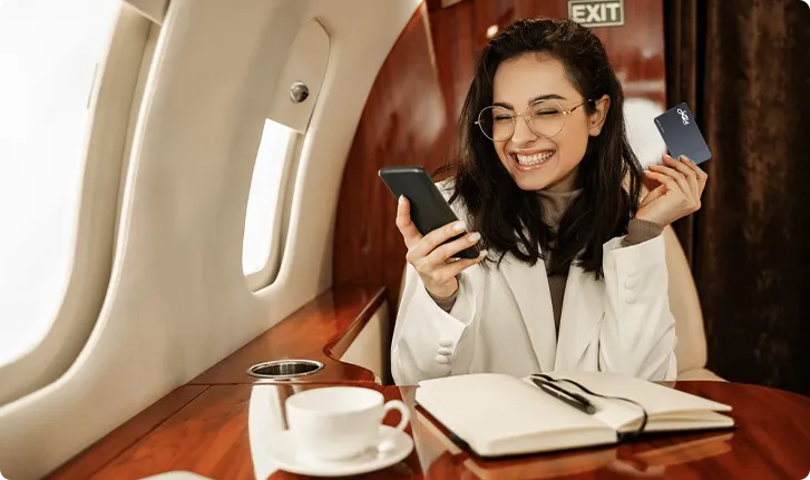 Jettly Jet Card graphic showing 25 flight hours and a subtle airplane silhouette on a dark gradient background.