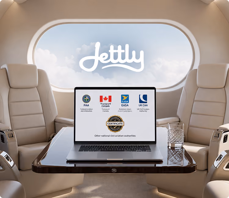 jettly logo in laptop