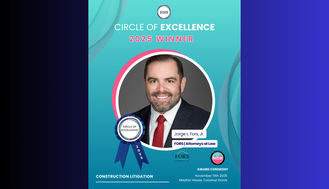 Jorge L. Fors, Jr. Honored with 2025 Circle of Excellence Award