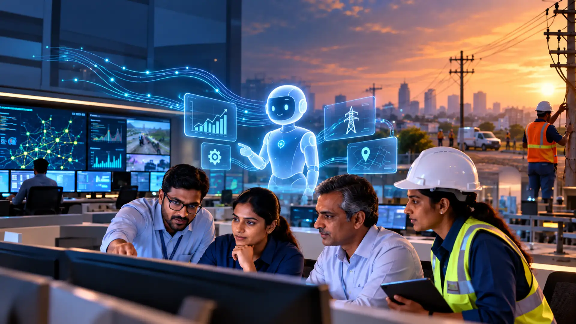 The Agentic DISCOM: AI Agents and Human Judgment in Utility Operations