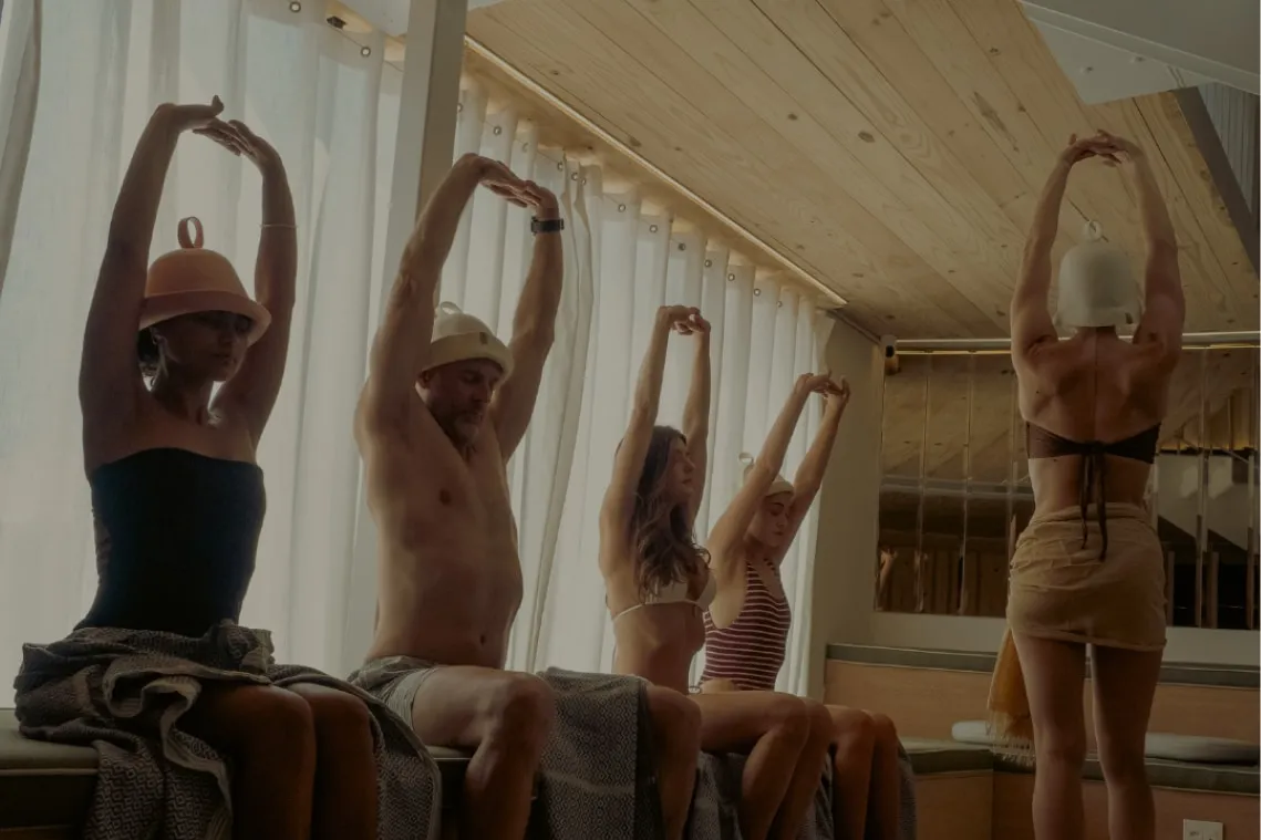 4 people partaking in the "seekers lounge" practice