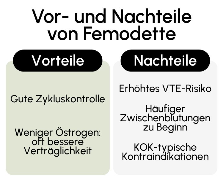 Vor- und Nachteile von Femodette