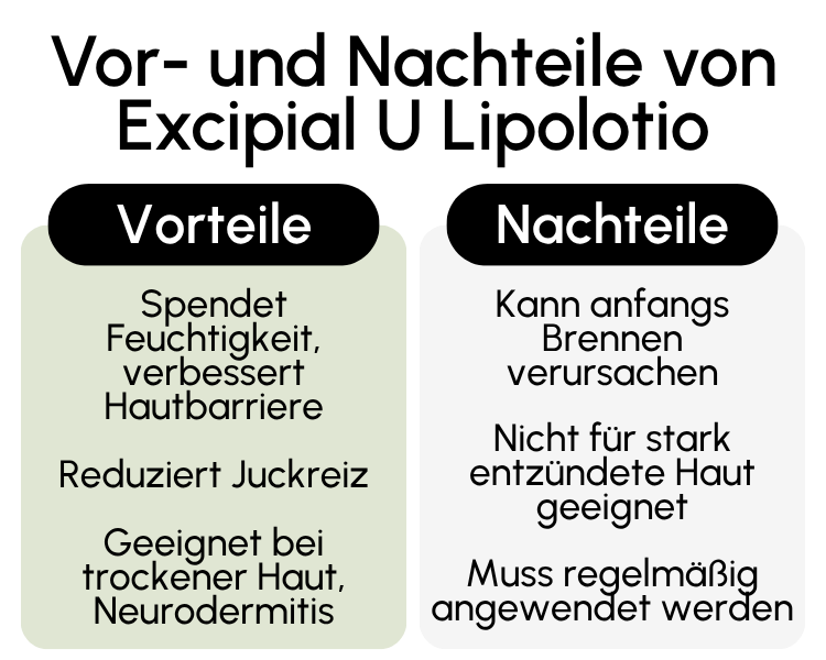 Vor- und Nachteile von Excipial U Lipolotio