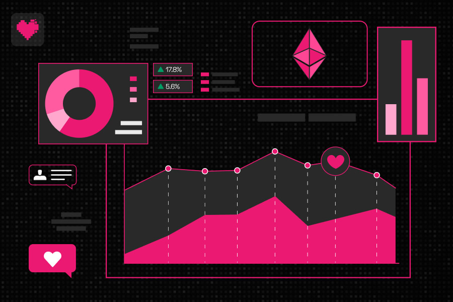 DeFi marketing services dashboard and analytics interface
