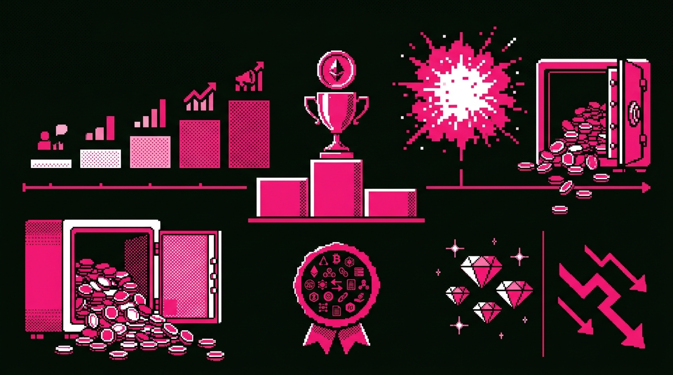 Five institutional blockchain marketing service icons showing thought leadership, PR, TradFi transition, compliance, and outreach