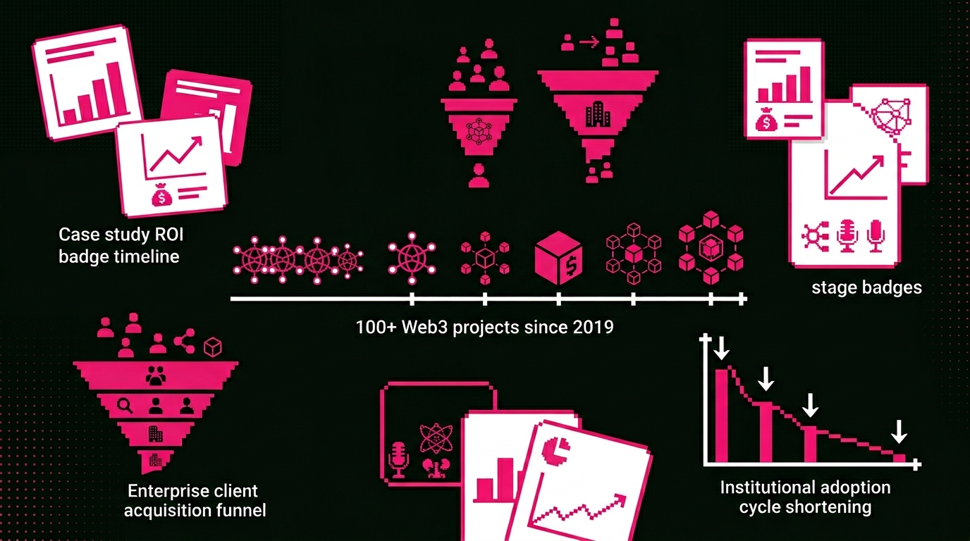 Institutional blockchain marketing consultation with enterprise crypto team discussing TradFi transition strategy