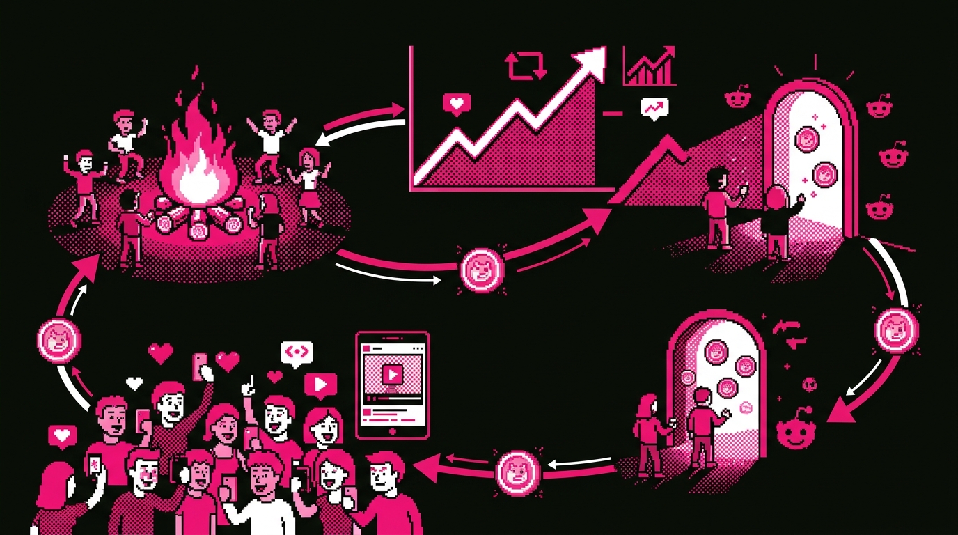 Meme coin marketing comparison showing successful memecoin versus failed meme token promotion campaigns